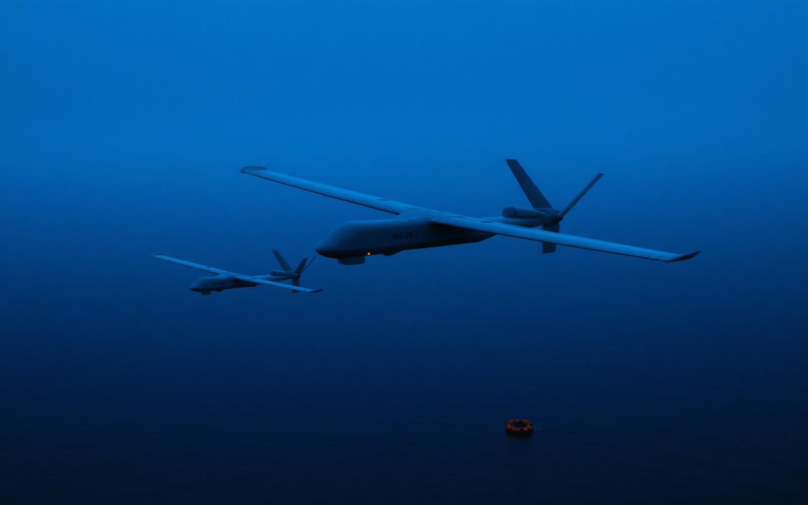 Drones conducting maritime search and rescue